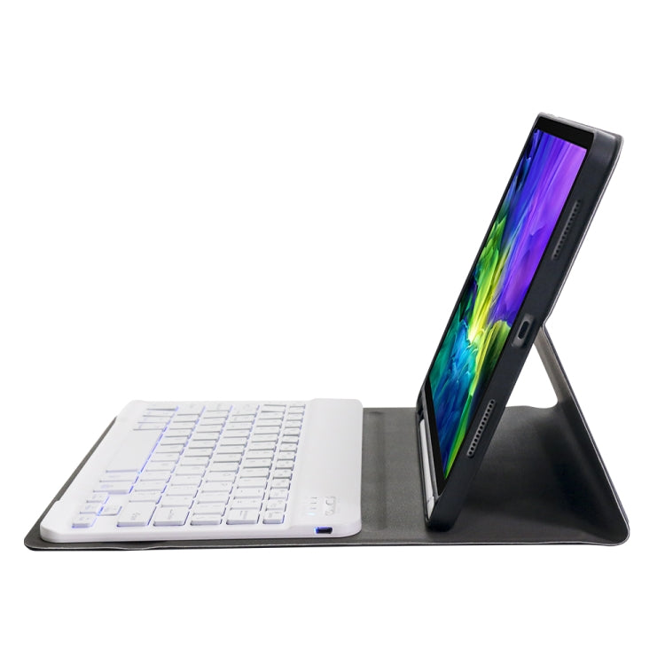 A098BS Detachable Ultra-thin Backlight Bluetooth Keyboard Protective Case for iPad Air 11 2024 / 2025 / Air 4 10.9 inch 2020, with Stand & Pen Slot, A098BS