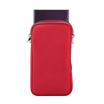 Universal Elasticity Zipper Protective Case Storage Bag with Lanyard For iPhone 12 Pro Max / 6.7-6.9 inch Smart Phones, For iPhone 12 Pro Max