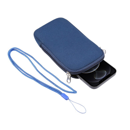 Universal Elasticity Zipper Protective Case Storage Bag with Lanyard For iPhone 12 Pro Max / 6.7-6.9 inch Smart Phones, For iPhone 12 Pro Max