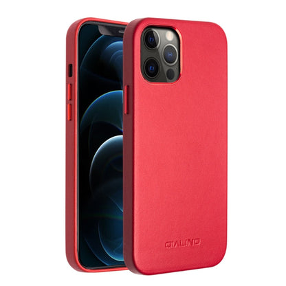 QIALINO Shockproof Cowhide Leather Protective Case, For iPhone 12 mini, For iPhone 12 Pro Max, For iPhone 12 / 12 Pro