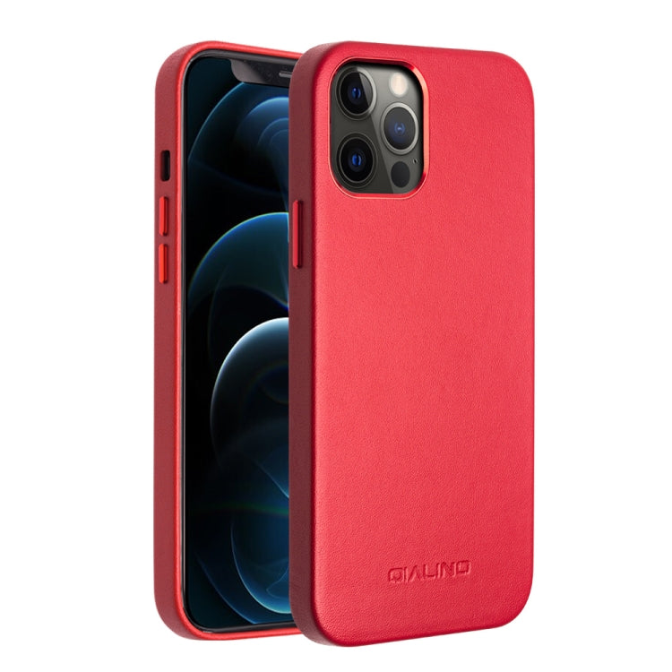 QIALINO Shockproof Cowhide Leather Protective Case, For iPhone 12 mini, For iPhone 12 Pro Max, For iPhone 12 / 12 Pro