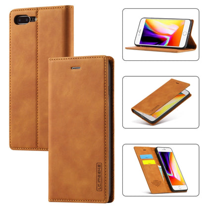 LC.IMEEKE Strong Magnetism Ultra-thin Horizontal Flip Shockproof Matte TPU + PU Leather Case with Holder & Card Slots & Wallet, For iPhone 8 Plus / 7 Plus, For iPhone 11, For iPhone 11 Pro, For iPhone 11 Pro Max