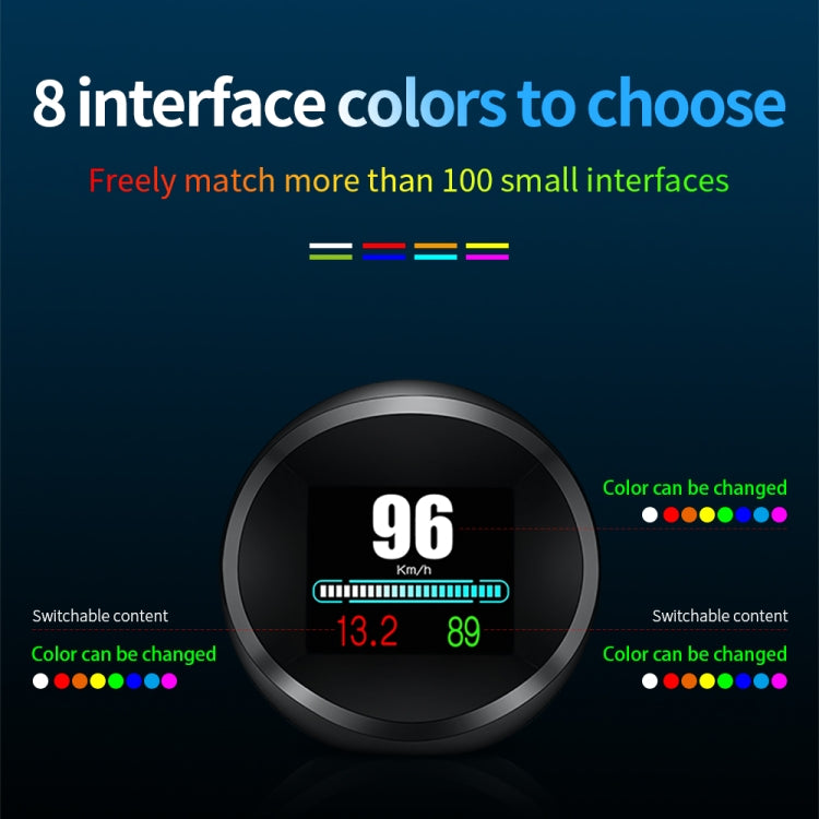 P11 OBD2 + GPS Mode Car HUD Head-up Display Water Temperature / Vehicle Speed / Voltage / Fuel Consumption Display, Speed Alarm, P11