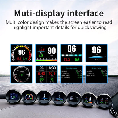 P11 OBD2 + GPS Mode Car HUD Head-up Display Water Temperature / Vehicle Speed / Voltage / Fuel Consumption Display, Speed Alarm, P11