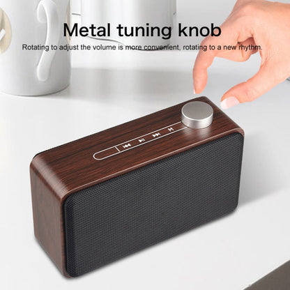 W5A Subwoofer Fabric Wooden Touch Bluetooth Speaker, Support TF Card & U Disk & 3.5mm AUX, Walnut, Yellow Wood
