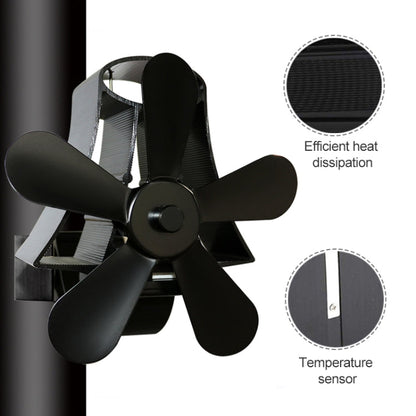 YL-106 5-Blade High Temperature Aluminum Heat Powered Fireplace Stove Fan, YL-106 (White), YL-106 (Black), YL-106 (Bronze), YL-106 (Grey), YL-106 (Gold), YL-106 (Rose Red), YL-106 (Silver)