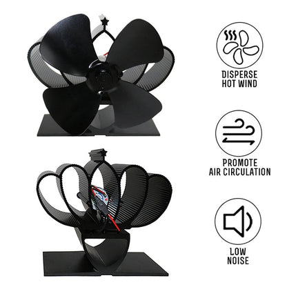 YL201 4-Blade High Temperature Metal Heat Powered Fireplace Stove Fan, YL201 (Black), YL201 (Bronze), YL201 (Grey), YL201 (Gold), YL201 (Rose Red), YL201 (Silver)