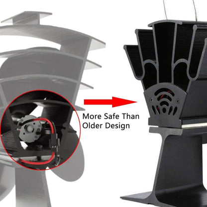 YL602 5-Blade High Temperature Metal Heat Powered Fireplace Stove Fan, YL602 (Rose Red), YL602 (Silver), YL602 (Black), YL602 (Bronze), YL602 (Grey), YL602 (Gold)
