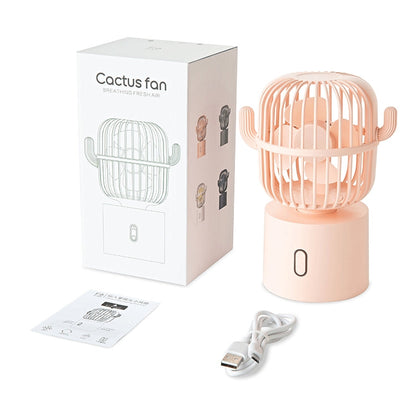 F6 Cactus Portable Mini Fan USB Shaking Head Handheld Desk Electric Fan