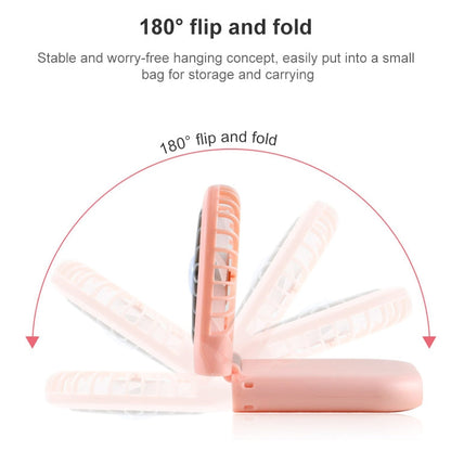 F20 Electroplating Handheld Fan Portable Desktop Folding Mute USB Hanging Neck Fan, F20 (Pink), F20 (Green), F20 (Blue), F20 (White)