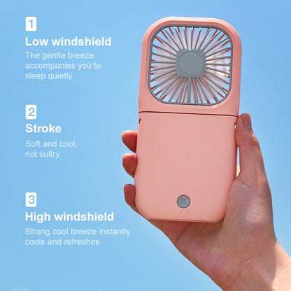 F20 Electroplating Handheld Fan Portable Desktop Folding Mute USB Hanging Neck Fan, F20 (Pink), F20 (Green), F20 (Blue), F20 (White)