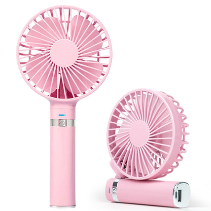 S2 Portable Foldable Handheld Electric Fan, with 3 Speed Control & Night Light