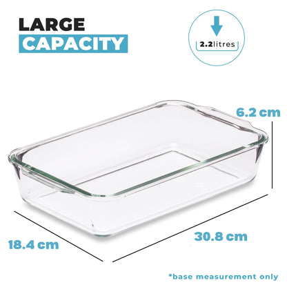 Borosilicate Glass Lasagne Dish with Lid - 2.2L