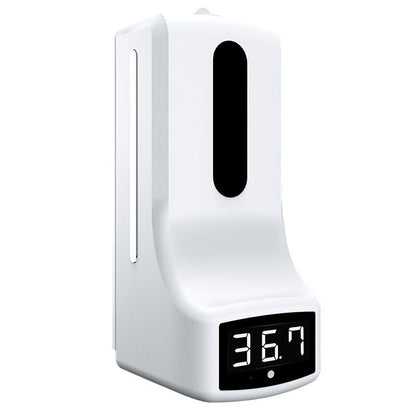 K9 Handsfree Non-contact Body Light-sensitive Distance Sensor Thermometer + 1000ml Automatic Non-contact Liquid Soap Dispenser, K9