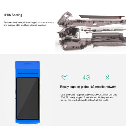 PDA-5501 Multi-function 5.5 inch IPS Screen IP65 Protection All-in-one Intelligent Terminal, Built-in Thermal Line Printer & MIC & Speaker, Support WiFi & Bluetooth & GPS