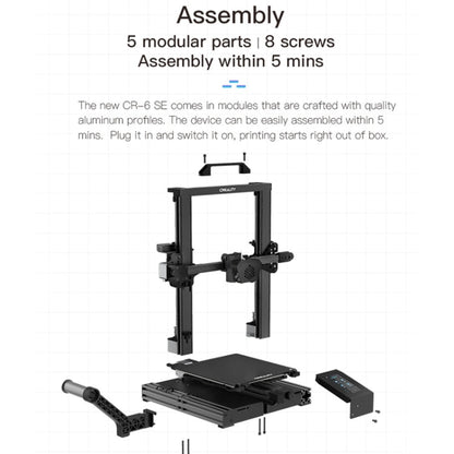 CREALITY CR-6 SE 350W Intelligent Leveling-free DIY 3D Printer, Print Size : 23.5 x 23.5 x 25cm, EU Plug, CR-6 SE