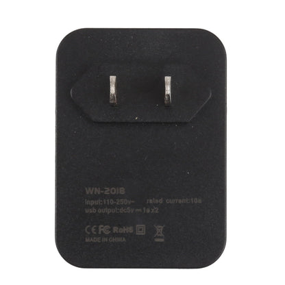 WN-2018 Dual USB Travel Charger Power Adapter Socket, US Plug, US Plug