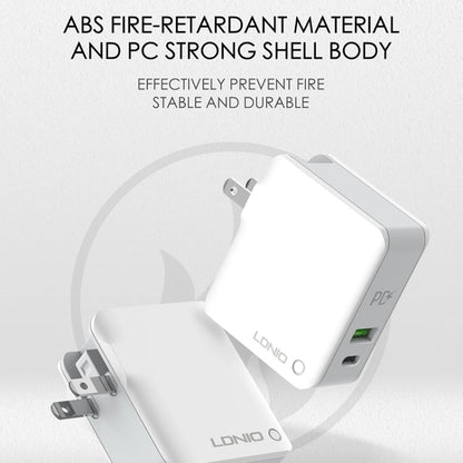 LDNIO A4403C 30W PD + Auto-id Foldable Fast Travel Charger with 1m USB-C / Type-C Cable, AU Plug, with Type-C Cable, 30W with Type-C Cable