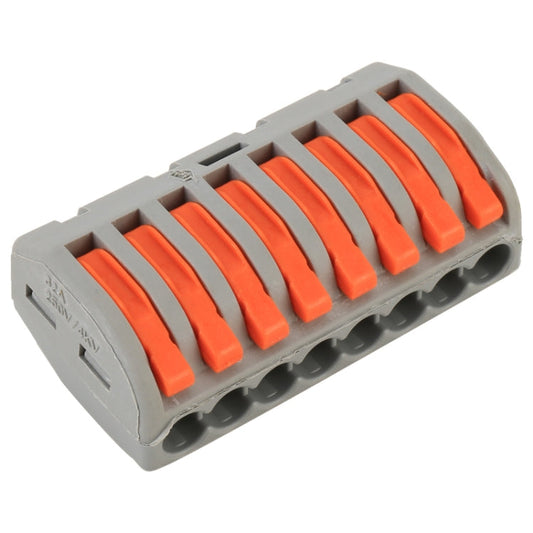 10 PCS 8 Port PCT Series Architectural Wiring Connector LED Lamp Conductor Distributor Junction Box Wire Joint, 8 Port