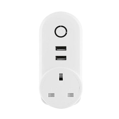 SA-002 2 USB Ports + 1 EU Socket WiFi Smart Power Plug Socket, Compatible with Alexa and Google Home, AC 110V-230V, US Plug, UK Plug