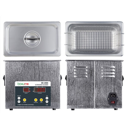 BAKU BK-2000 120W 3.36L LCD Display Heating Ultrasonic Cleaner with Basket, AC 220V, EU Plug, BK-2000 120W 3.36L 220V