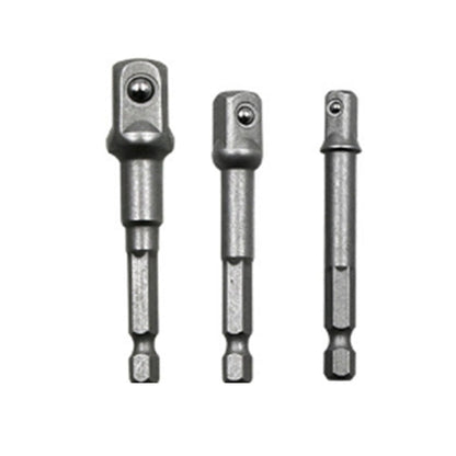 3 PCS/Set Socket Bit Extension Bar Hex Shank Adapter Drill Nut Driver Power Drill Bit(1/4, 3/8, 1/2 inch), Length:65-73mm, 3 PCS/Set Length:65-73mm