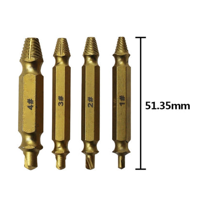 4 in 1 Screw Extractor Drill Bits Tool Broken Bolt Remover(1#, 2#, 3#, 4#), with Plastic Case, Gold s2, Gold 4341, 4341, s2
