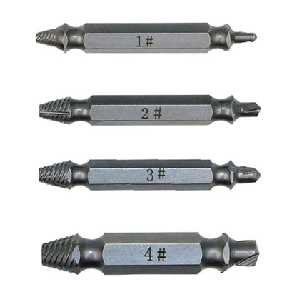 4 in 1 Screw Extractor Drill Bits Tool Broken Bolt Remover(1#, 2#, 3#, 4#), with Plastic Case, Gold s2, Gold 4341, 4341, s2