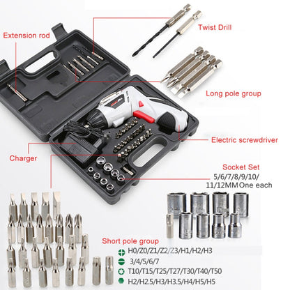 4.8V Multi-functional Household Electric Screwdriver Electric Drill Electric Screwdriver Set US Plug, US Plug