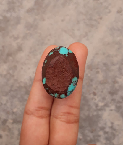 Natural Certified Egyptian Turquoise - Misri Feroza - 51Ct- 29x21mm