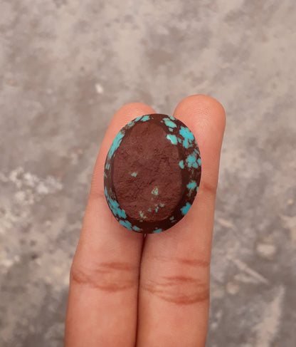 Natural Certified Egyptian Turquoise - Misri Feroza - 42.1Ct- 27x22mm