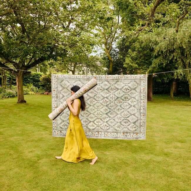 Eco-Washable Cream Rug Botanicals Design