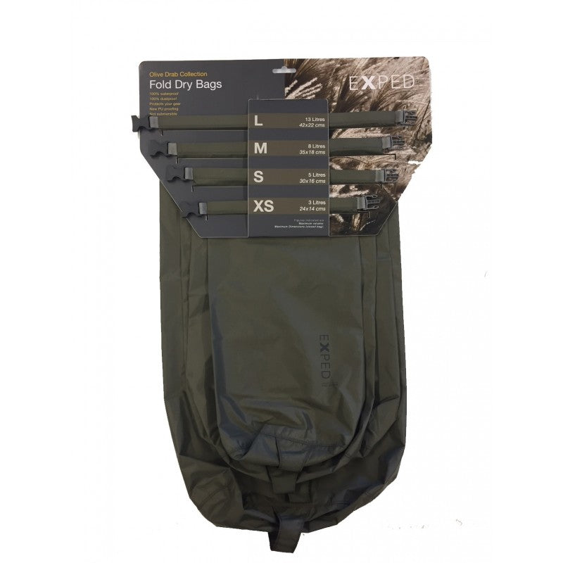 Exped Fold Dry Bag 4 pack set (Various Colours)