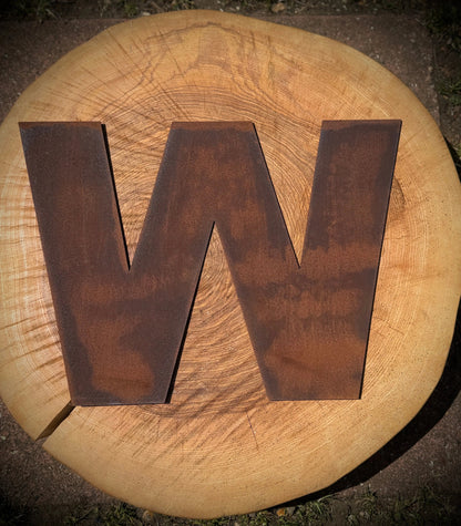 12″ Rusty Fat Font Metal Letters For The Home And Garden A–Z & 0–9