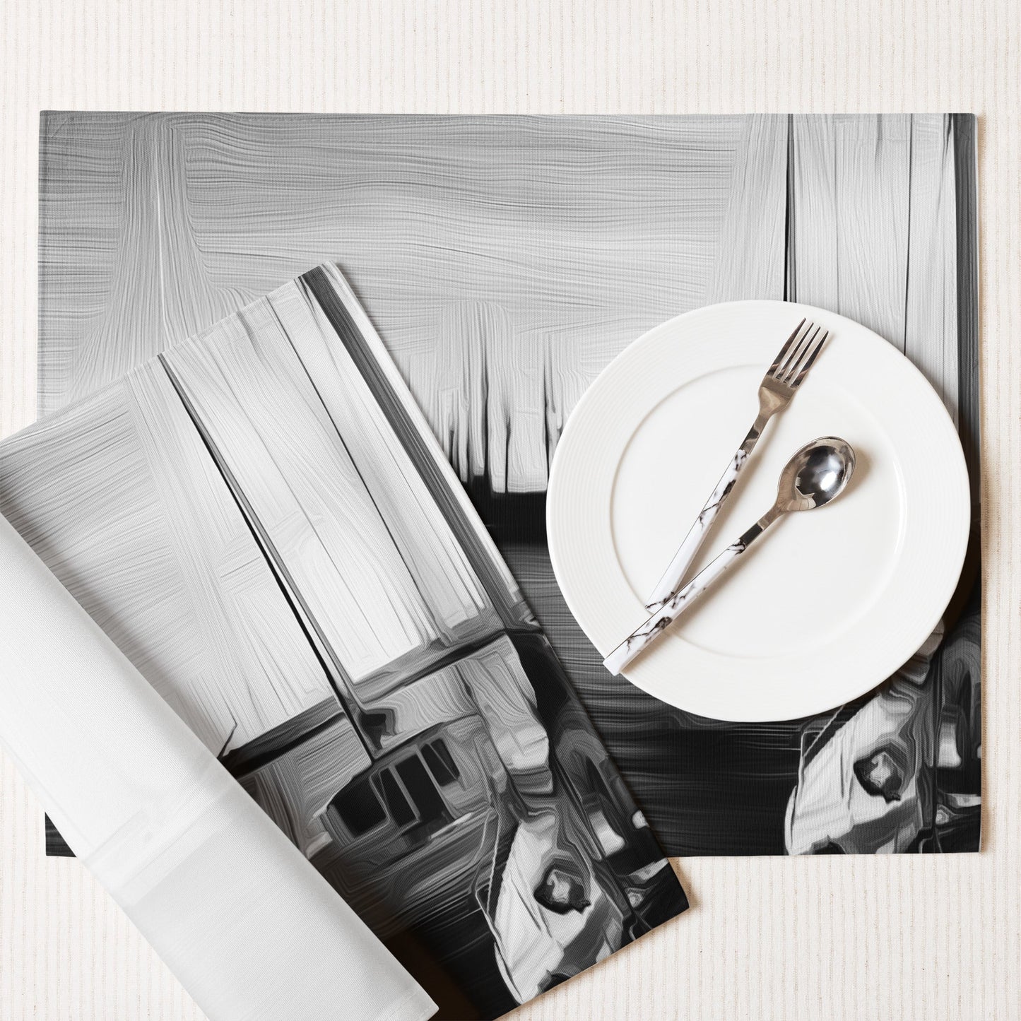 The Sleeping Yachts (at Night) - Placemat Set