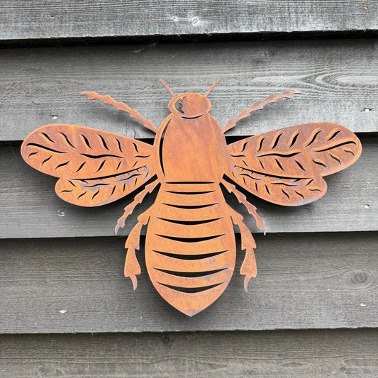 Large Rusty Metal Bee Garden Decoration