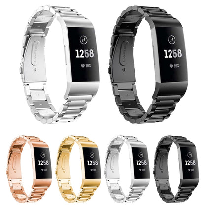 Three Beads Slingshot Buckle Solid Stainless Steel Watch Band for Fitbit Charge 4, Three Beads for Fitbit Charge 4