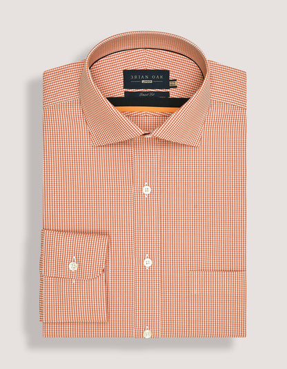 Orange Mini Check Shirt