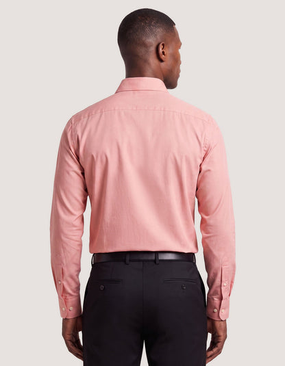 Coral Pink Checkered Formal Shirt