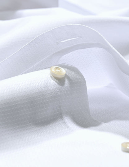 Geometric Self Textured White Shirt