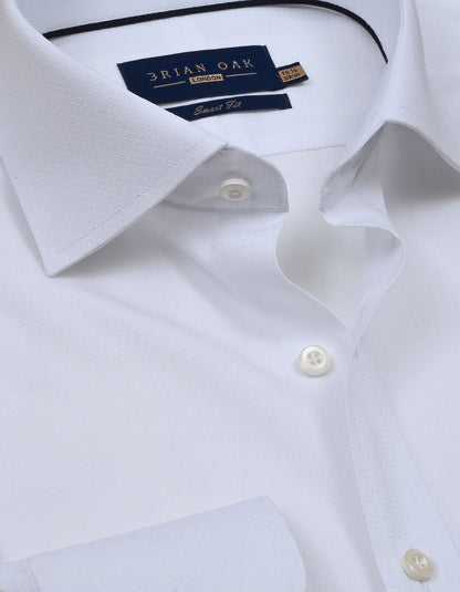 Geometric Self Textured White Shirt