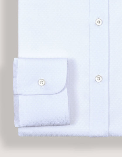 Self Textured White Smart Fit Dress Shirt