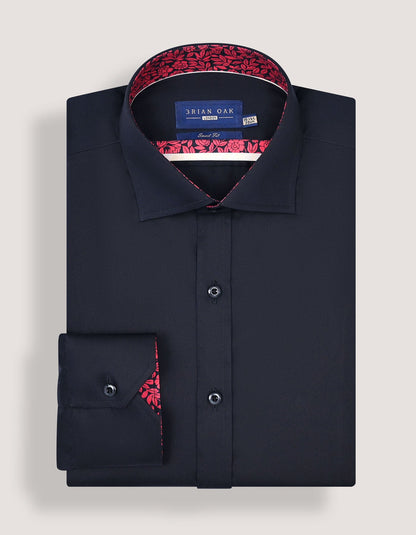 Designer Satin Dress Shirt - Black
