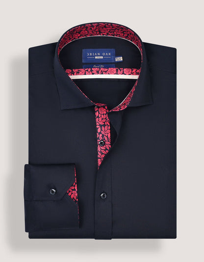 Designer Satin Dress Shirt - Black