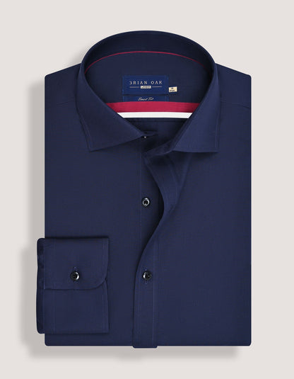 Navy Blue Easy Iron Cotton Dress Shirt