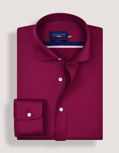 Magenta Satin Dress Shirt