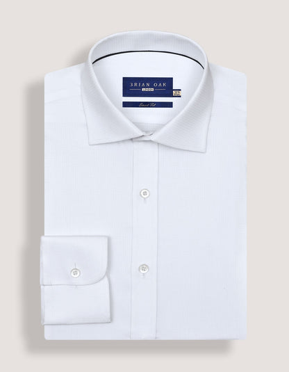 Easy Care Textured White Dress Shirt