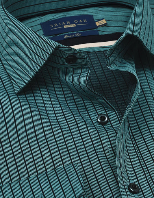 Sea Green Striped Dobby Shirt