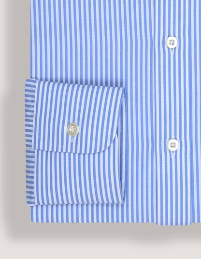 Sky Blue Vertical Striped Formal Shirt