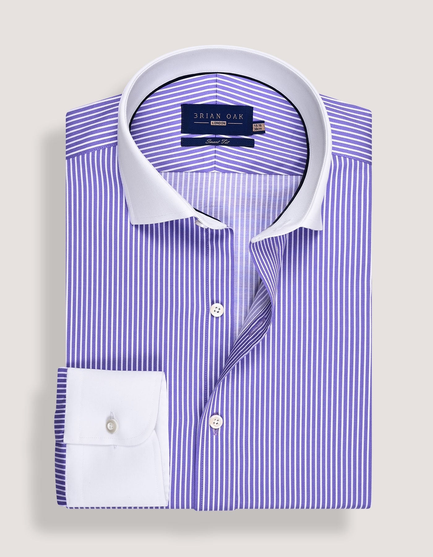 Violet Stripe Shirt with Contrast Collar